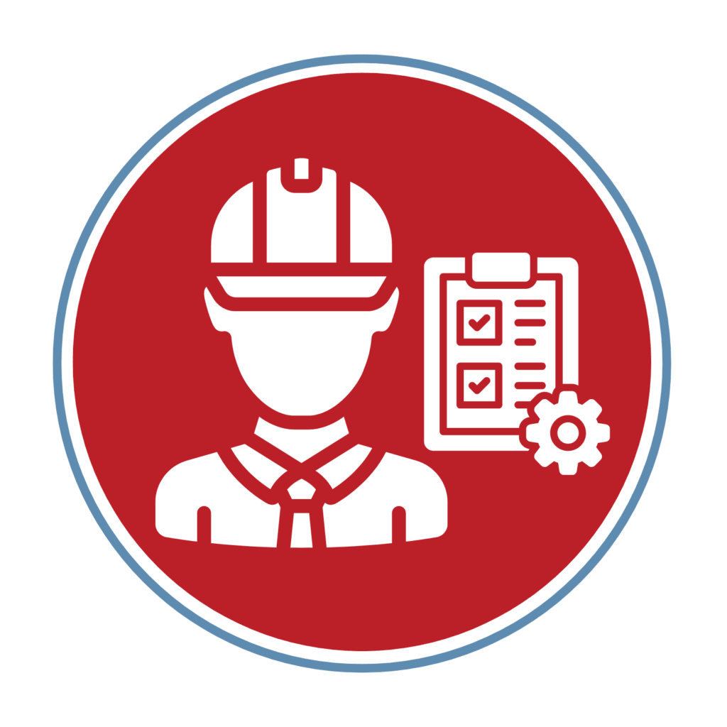icon with project manager and checklist for turnkey dedicated project manager