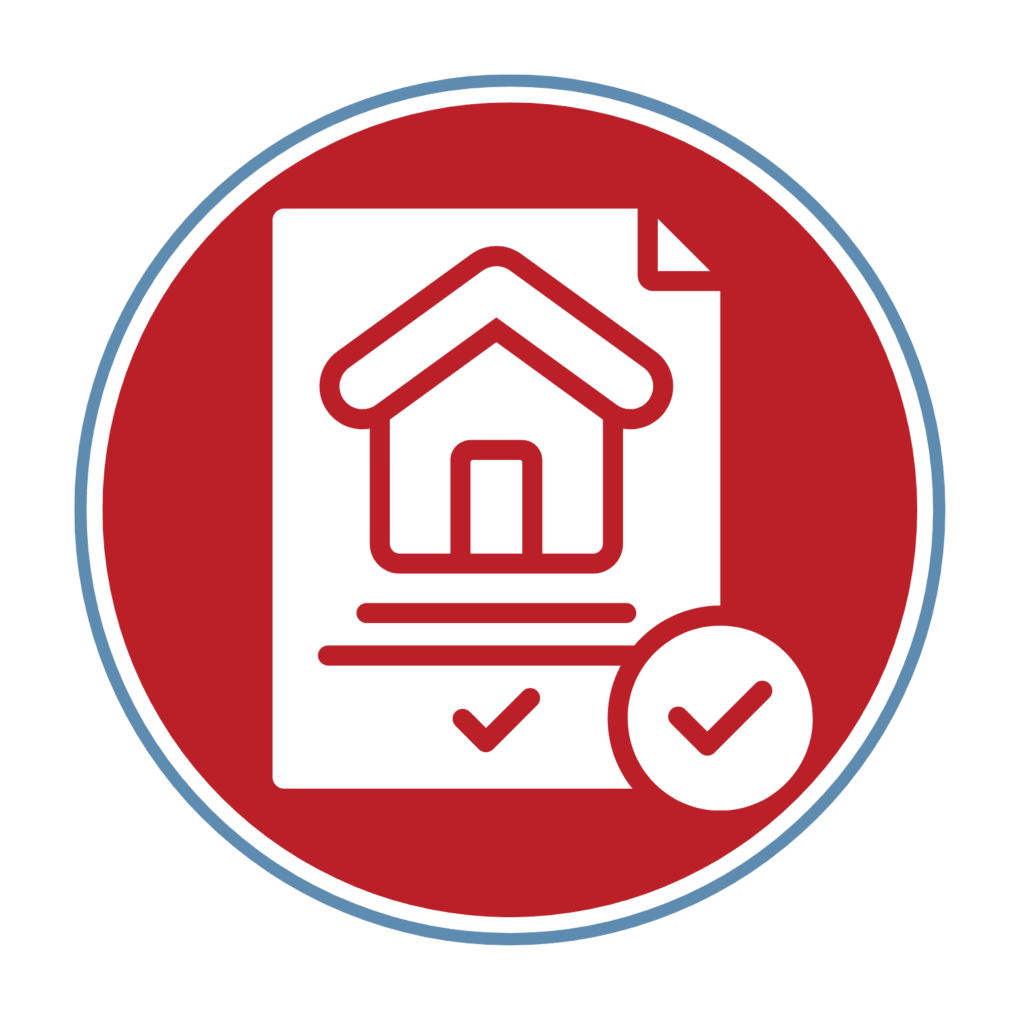 icon for turnkey building permits with paper that has a house and checkmark