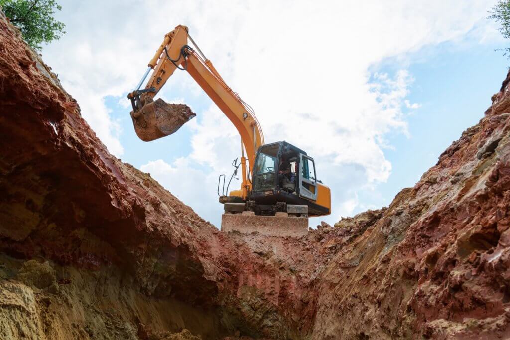 site excavation site prep back hoe digging