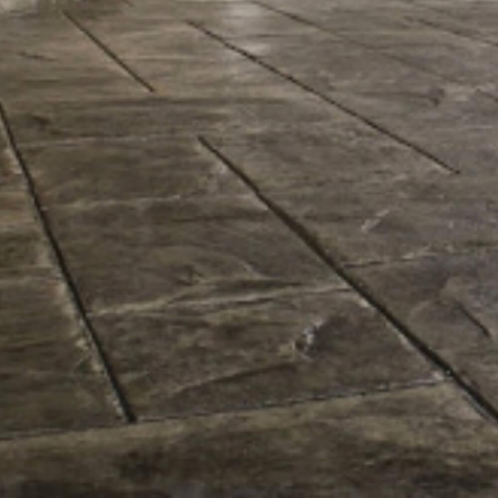 result of overlay colorant application on concrete