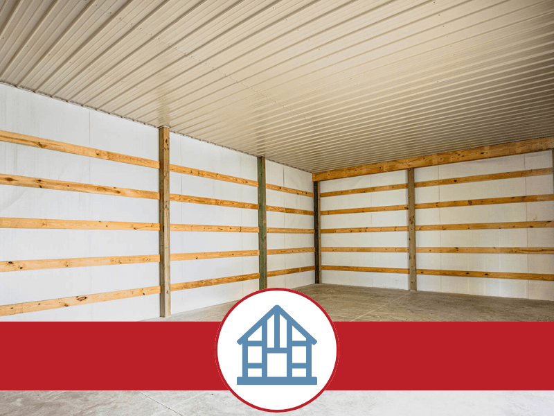 post frame construction building interior