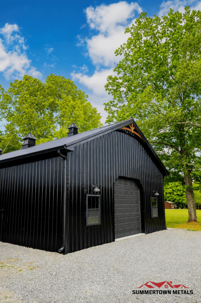 black post frame garage