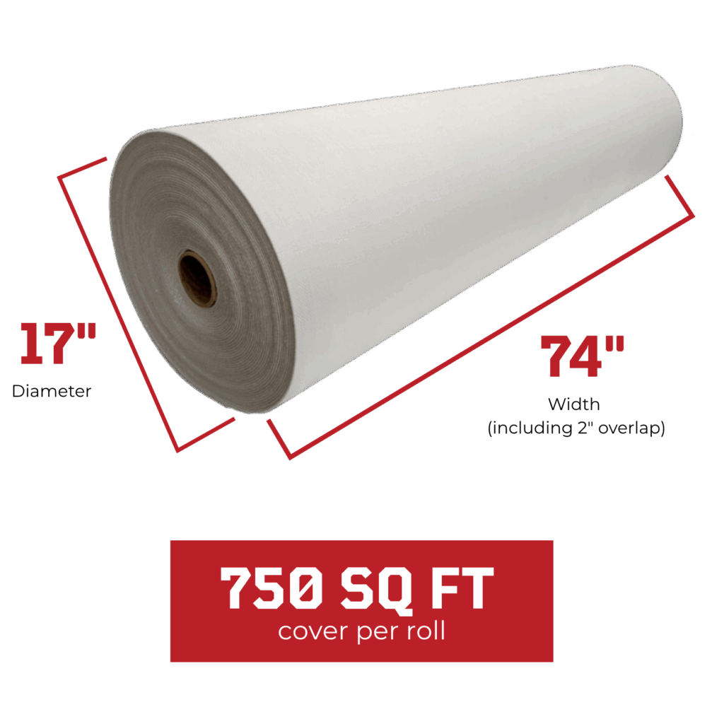square footage, diameter and width of a roll of summer shield metal building insulation