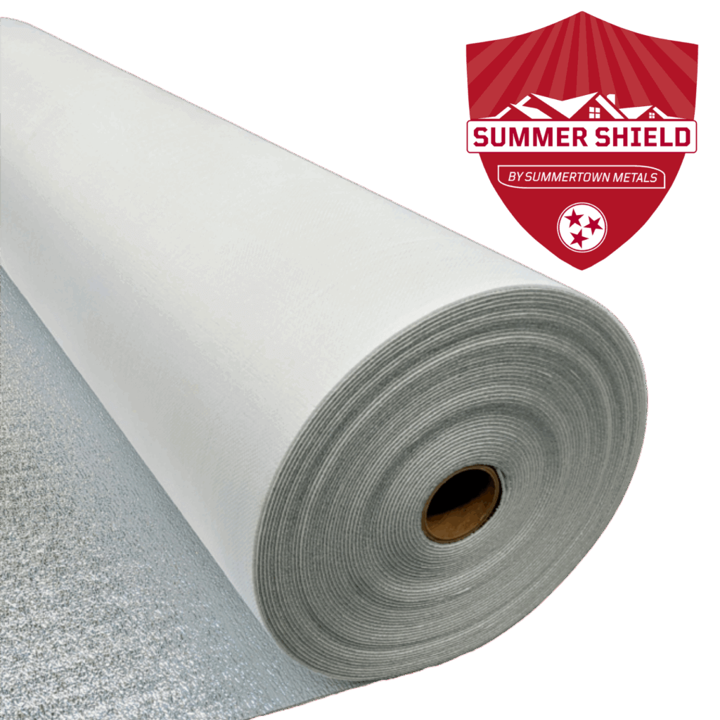 summer shield logo and roll of summer shield metal building insulation
