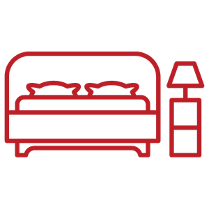 red bedroom icon