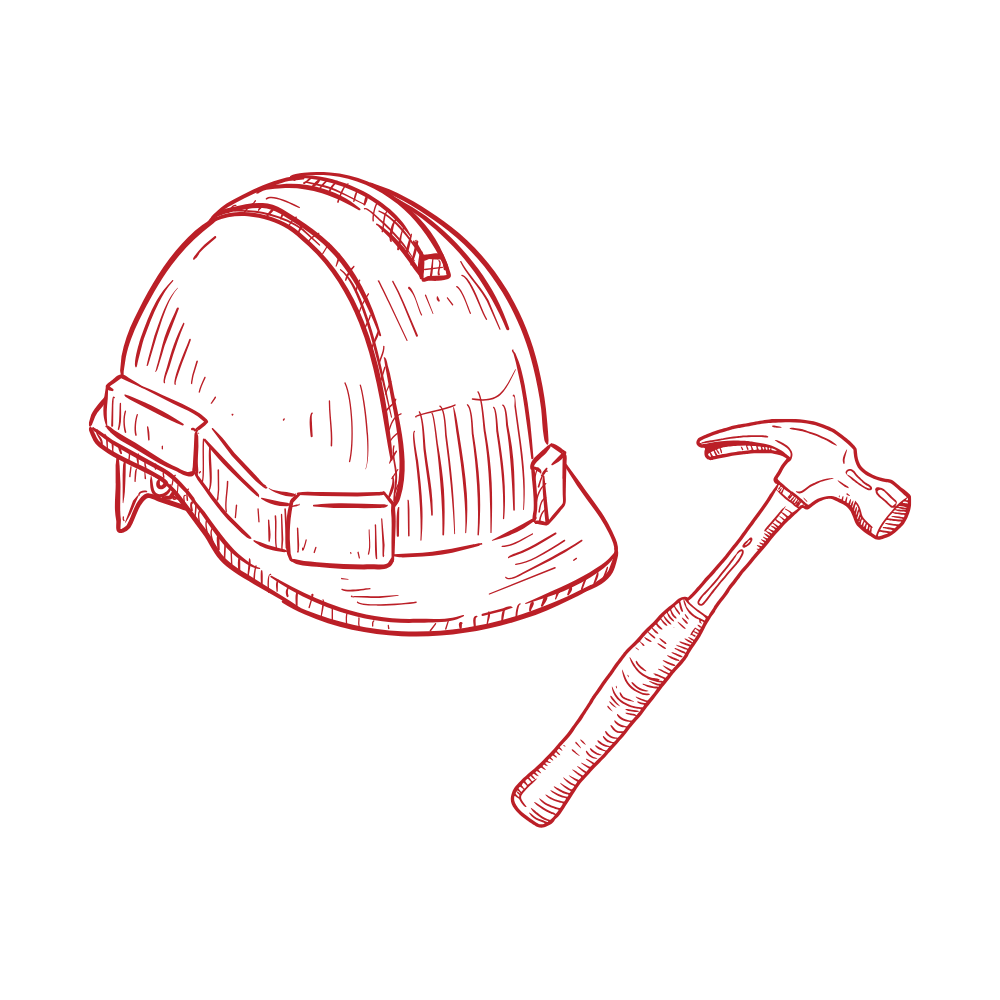 icon of hard hat and hammer