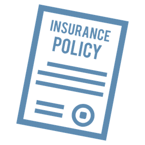 blue insurance policy document icon
