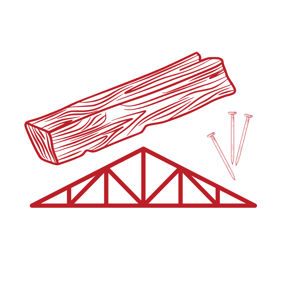 icon of building materials lumber nails truss