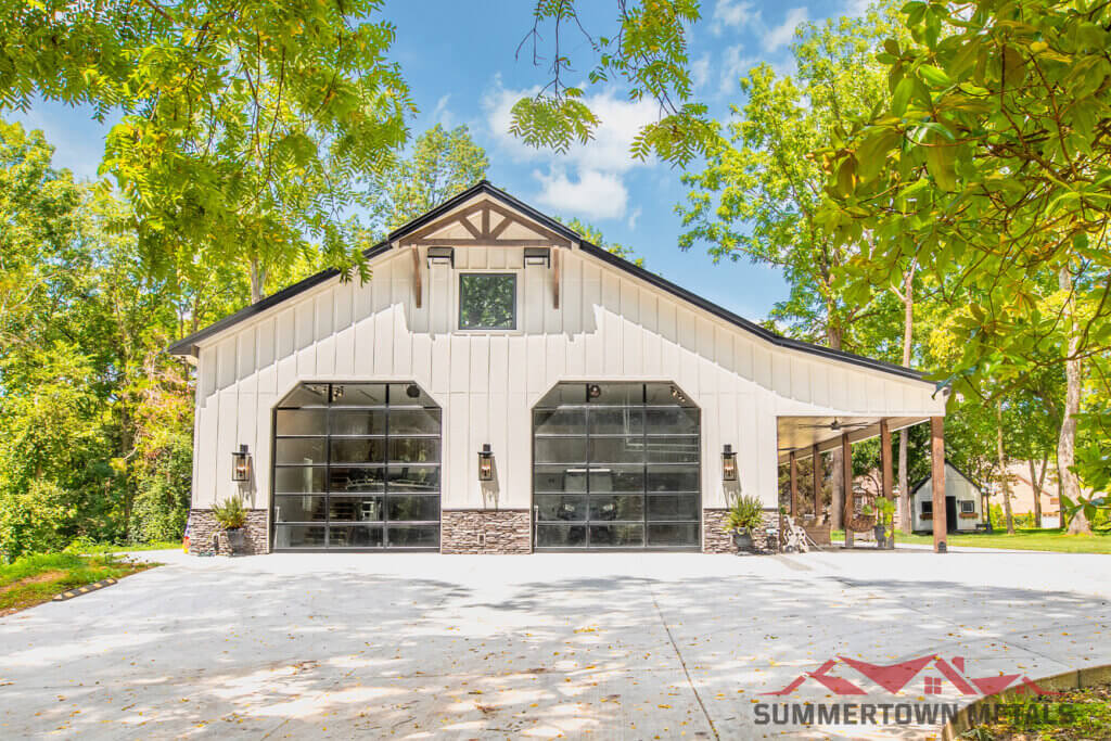 Custom Garage with Board and Batten Siding