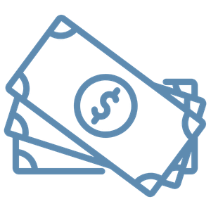 blue money dollar bills icon