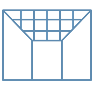 blue geometric room with ceiling and walls icon