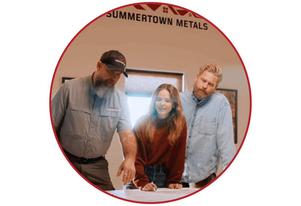 reviewing blueprints
