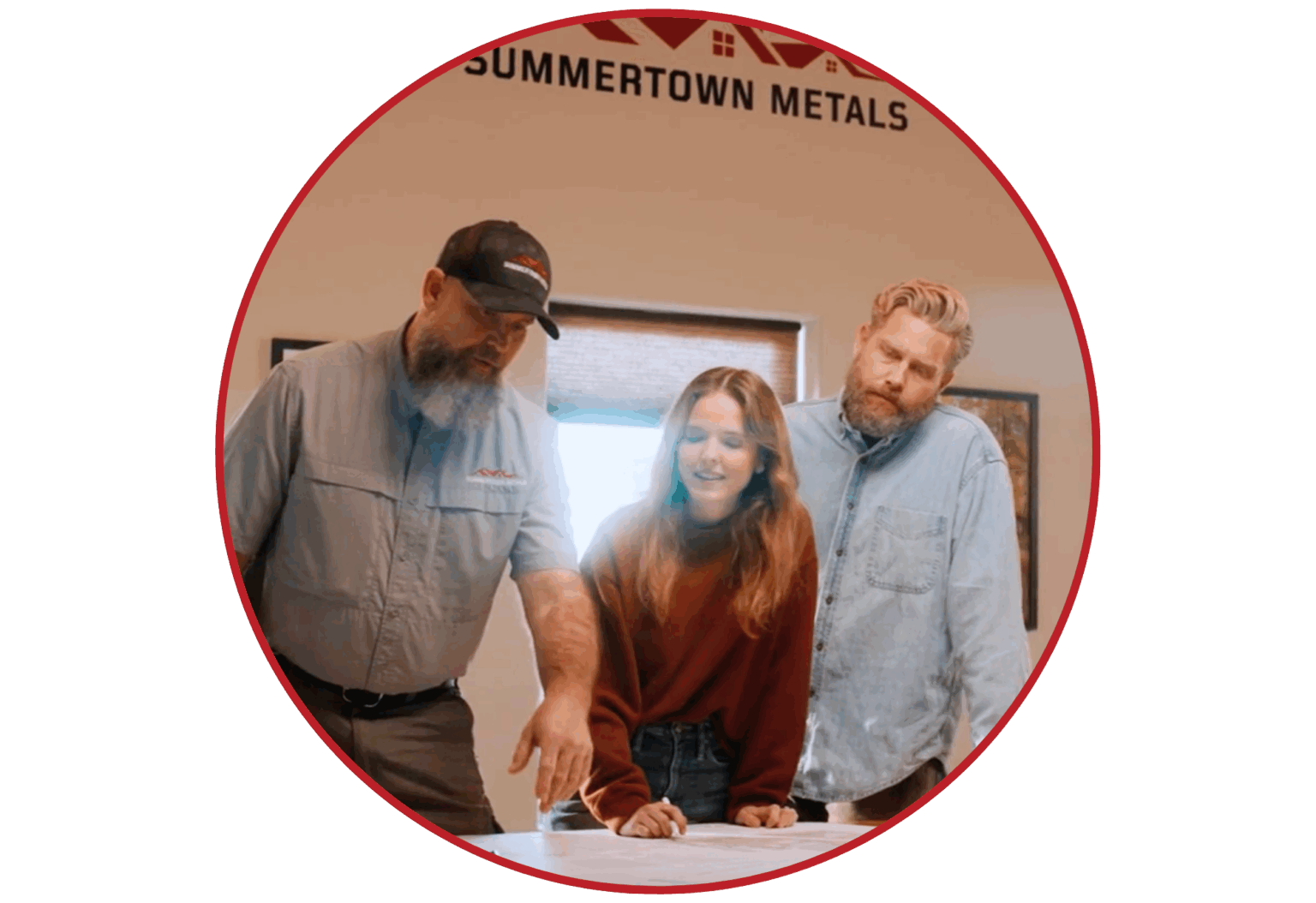 reviewing blueprints