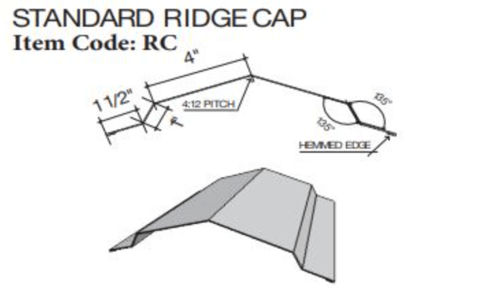 standard ridge cap trim