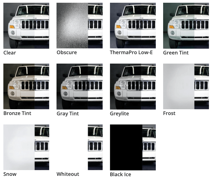 vista glass garage door window designs